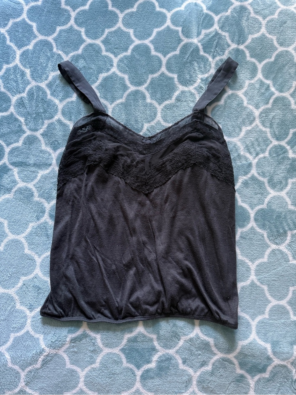 American Eagle Dark Gray Lace Trim Camisole Tank Top